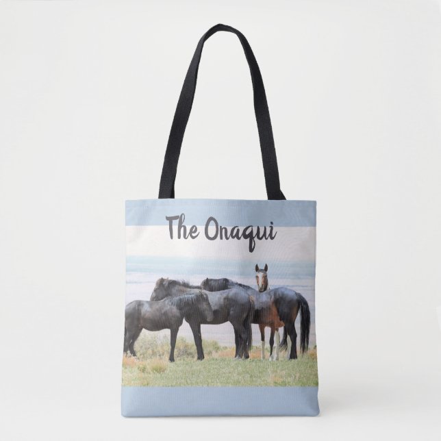 Onaqui Wild Horses Tote Bag (Front)