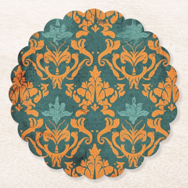 Onate Damask Paper Coaster (Front)