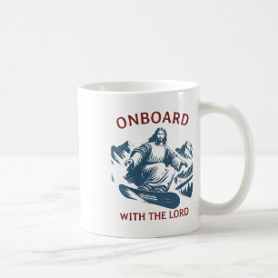 Onboard With The Lord – Snowboarding Jesus On Snow Coffee Mug
