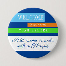 Onboarding new employee welcome name badge