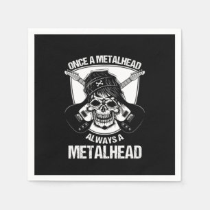 Once A Metalhead Always A Metalhead Guitar Skull G Napkin