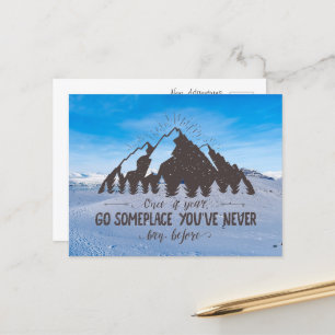 Once a Year Go Someplace Postcard