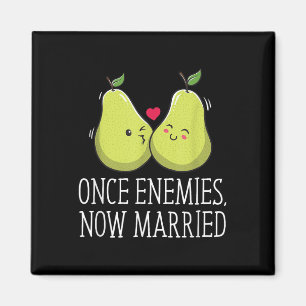 Once Enemies Now Married Wedding Funny Bride And G Magnet