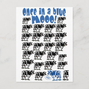 Once in a Blue Moo Moon Postcard