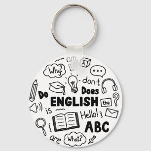 Once in a Blue Moon Idiom Design English Learning Key Ring