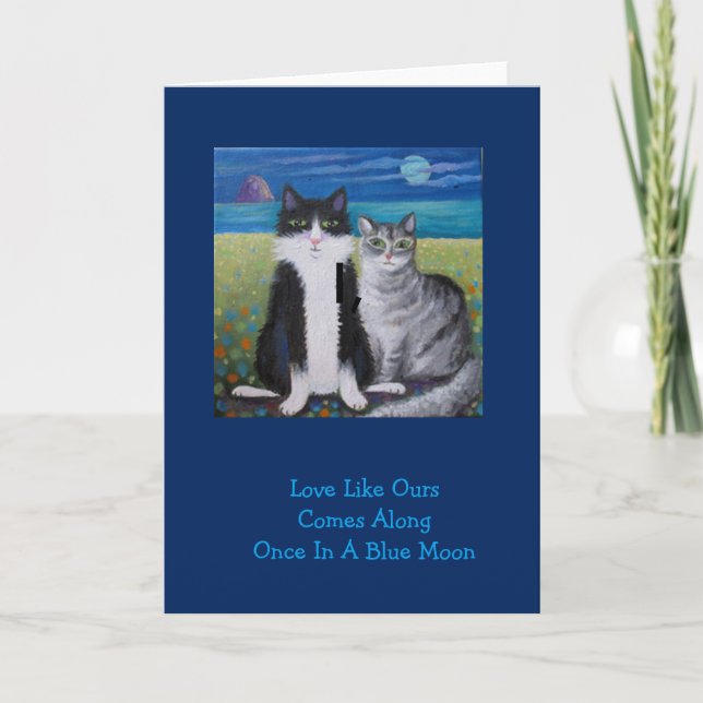 Once In a Blue Moon Love Holiday Card (Front)