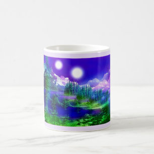 Once in two moons art coffee mug