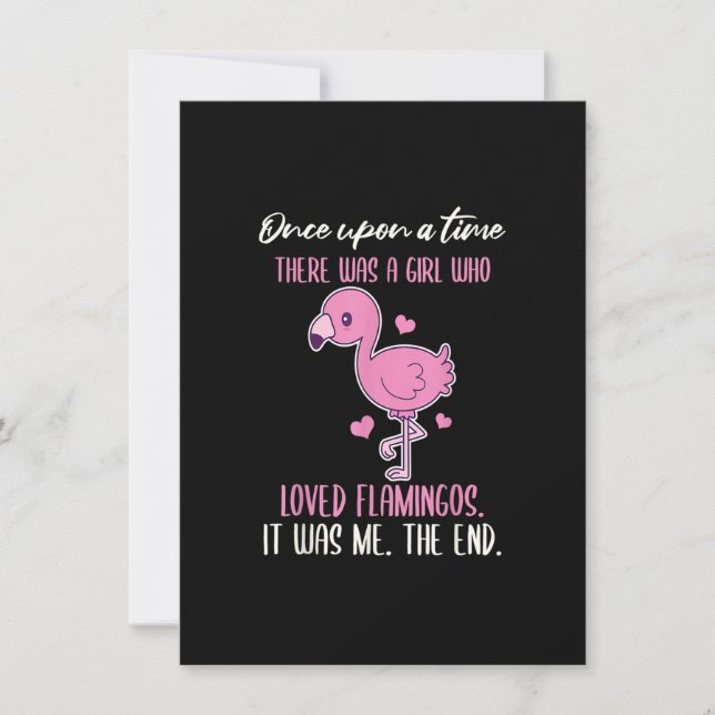 Once There Was A Girl Who Loved Flamingos Invitation (Front)