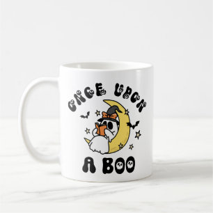 Once Upon a Boo Ghost Reading Moon Halloween Coffee Mug