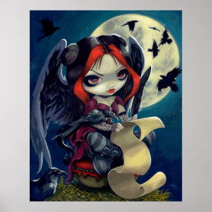 Once Upon a Midnight Dreary ART PRINT gothic fairy