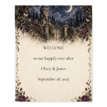 Once Upon a Midnight Moonlit Tower Wedding Welcome