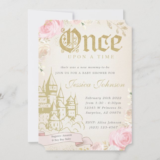Once Upon A Time Baby Shower Invitation (Front)