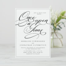 Once Upon a Time Calligraphy Black White Wedding