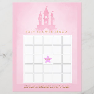 Once Upon A Time Castle Baby Shower Bingo