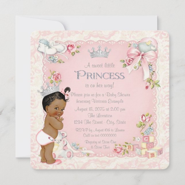 Once Upon a Time Ethnic Princess Baby Shower Invitation (Front)