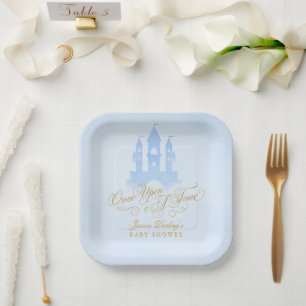 Once Upon A Time Fairytale Castle Boy Baby Shower Paper Plate
