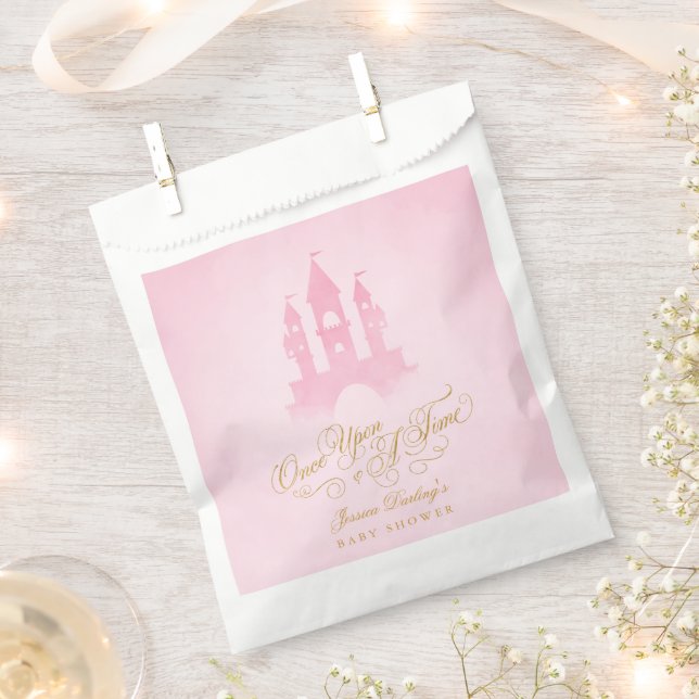 Once Upon A Time Fairytale Castle Girl Baby Shower Favour Bags (Clipped)