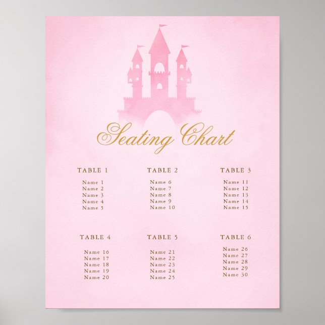 Once Upon A Time Fairytale Castle Seating Chart (Front)