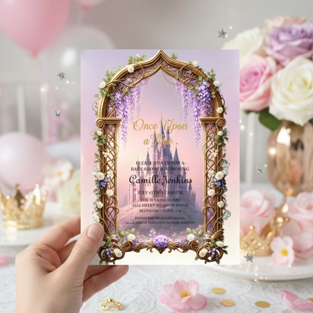 once upon a time fairytale magical royal pink invitation (Creator Uploaded)