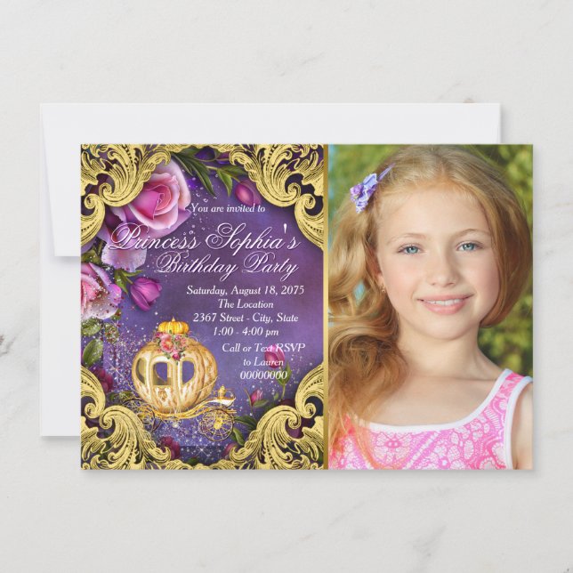 Once Upon A Time Fairytale Princess Birthday Party Invitation (Front)