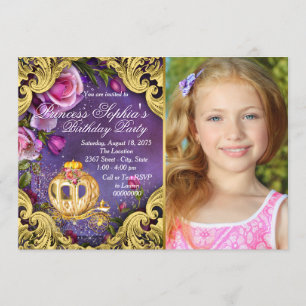 Once Upon A Time Fairytale Princess Birthday Party Invitation