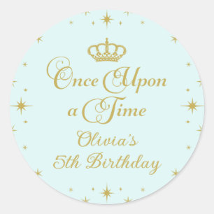 Once Upon a Time Gold Princess Birthday Classic Round Sticker