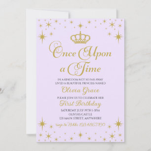 Once Upon a Time Gold Princess Birthday Invitation