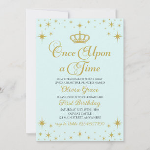 Once Upon a Time Gold Princess Birthday Invitation