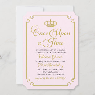 Once Upon a Time Gold Princess Birthday Invitation