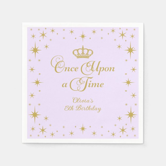 Once Upon a Time Gold Princess Birthday Napkin (Front)