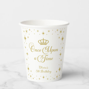 Once Upon a Time Gold Princess Birthday Paper Cups