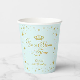 Once Upon a Time Gold Princess Birthday Paper Cups