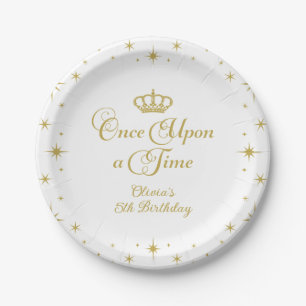 Once Upon a Time Gold Princess Birthday Paper Plat Paper Plate