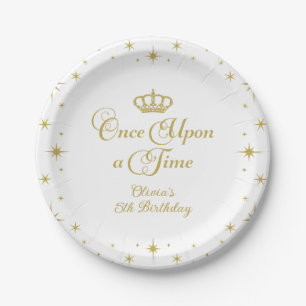 Once Upon a Time Gold Princess Birthday Paper Plat Plate