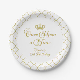 Once Upon a Time Gold Princess Birthday Paper Plate
