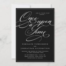 Once Upon a Time Gothic Script Black Wedding