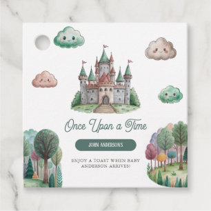 Once Upon a Time Green Castle Pastel Baby Shower Favour Tags