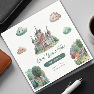 Once Upon a Time Green Castle Pastel Baby Shower Napkin