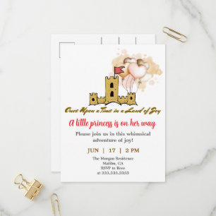 Once Upon a Time in a Land of Joy Invitation Postcard