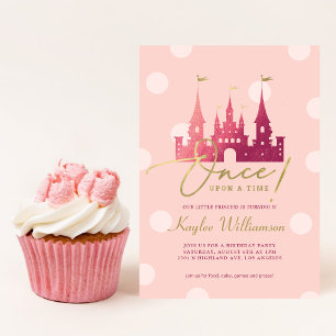 Once Upon a Time l Rose Gold Princess Castle  Invitation
