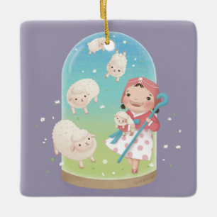 Once Upon A Time: Little Bo Peep Illustration Art Ceramic Ornament