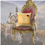 Once Upon A Time Mediaeval Aged Scroll Wax Seal Cushion<br><div class="desc">Step back in time to an era of chivalry and romance with our Once Upon A Time Fantasy Mediaeval Aged Scroll Wax Seal Wedding design. Makes a great romantic wedding gift.</div>