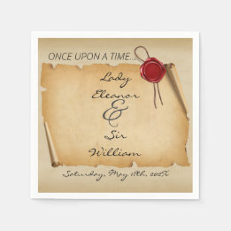 Once Upon A Time Mediaeval Aged Scroll Wax Seal Napkin