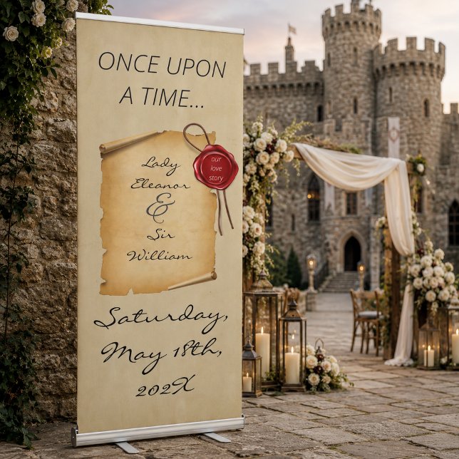 Once Upon A Time Mediaeval Aged Scroll Wax Seal Retractable Banner (Creator Uploaded)