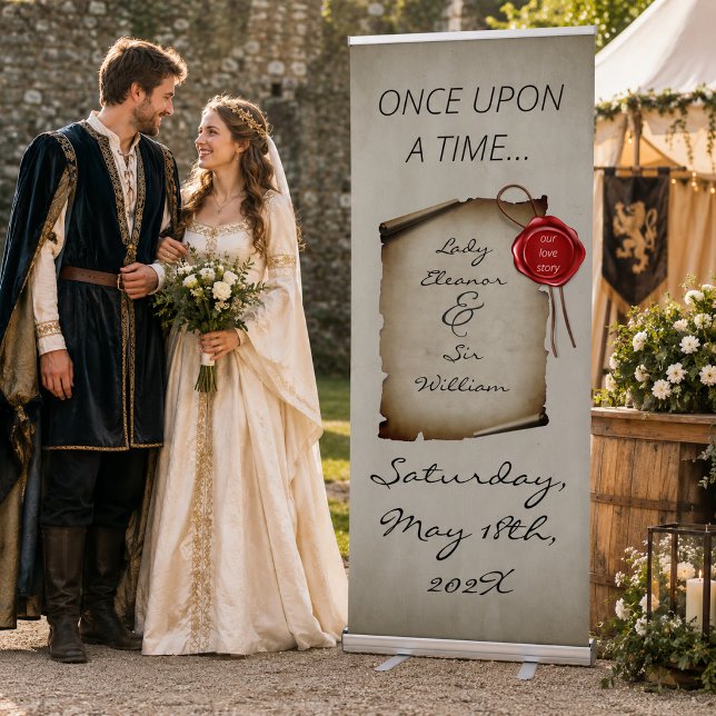 Once Upon A Time Mediaeval grey Scroll Wax Seal Retractable Banner (Creator Uploaded)