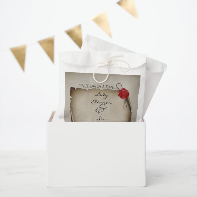 Once Upon A Time Medieval Gray Scroll Wax Seal  Favour Bags (Party)