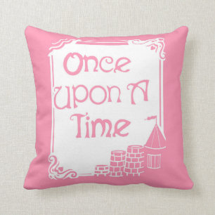 Once Upon A Time Pink and White Pillow