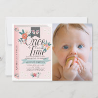 Once Upon a Time Pink Floral Photo 1st Birthday