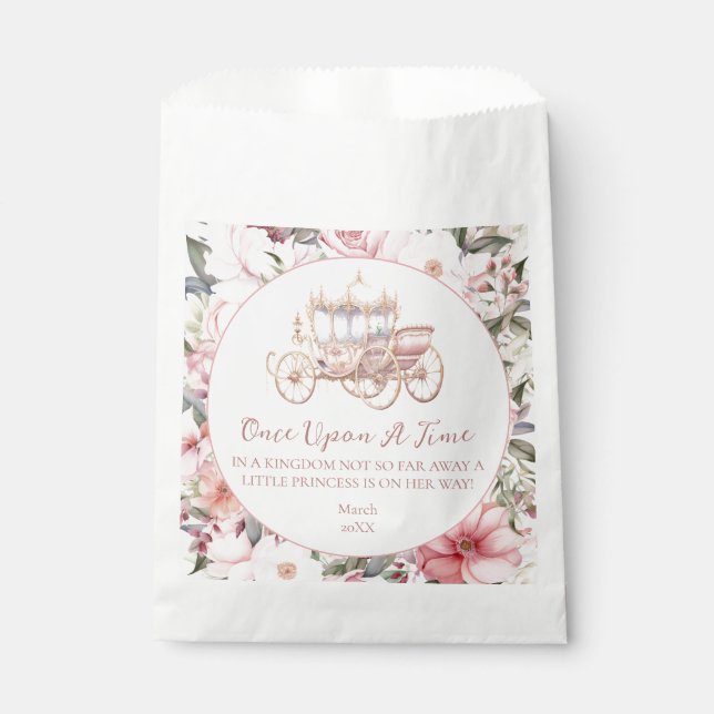 Once Upon a Time Pink Princess Baby Shower Favour Bags (Front)
