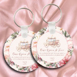 Once Upon a Time Pink Princess Baby Shower Key Ring<br><div class="desc">Where fairy tales come to life for your special celebration! Designed to add a touch of magic and whimsy to your event, capturing the essence of a fairy tale kingdom awaiting the arrival of a precious little princess. Once upon a time, in a kingdom far away, a little princess is...</div>